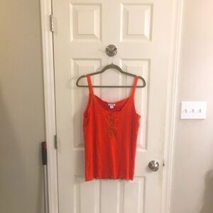 Sundance Orange Lace-Up Tank Top